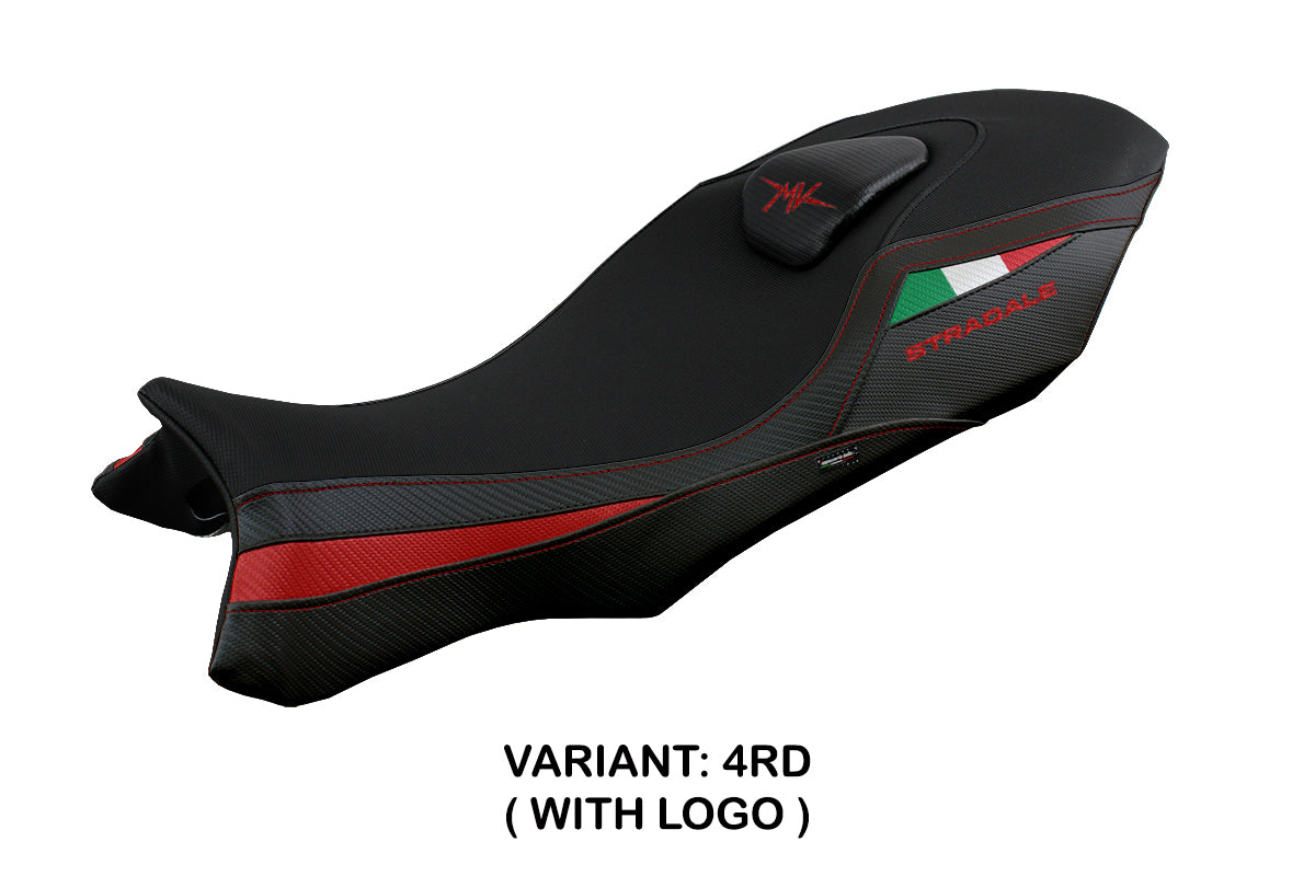 Funda de asiento MV Agusta Stradale 800 2015-2017 Tappezzeria Italia TPZ en rojo y negro