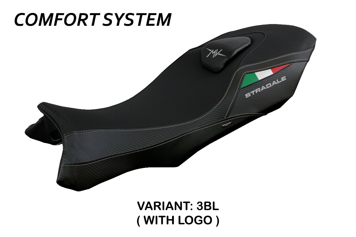 Funda de asiento MV Agusta Stradale 800 2015-2017 Tappezzeria Italia TPZ Comfort en negro