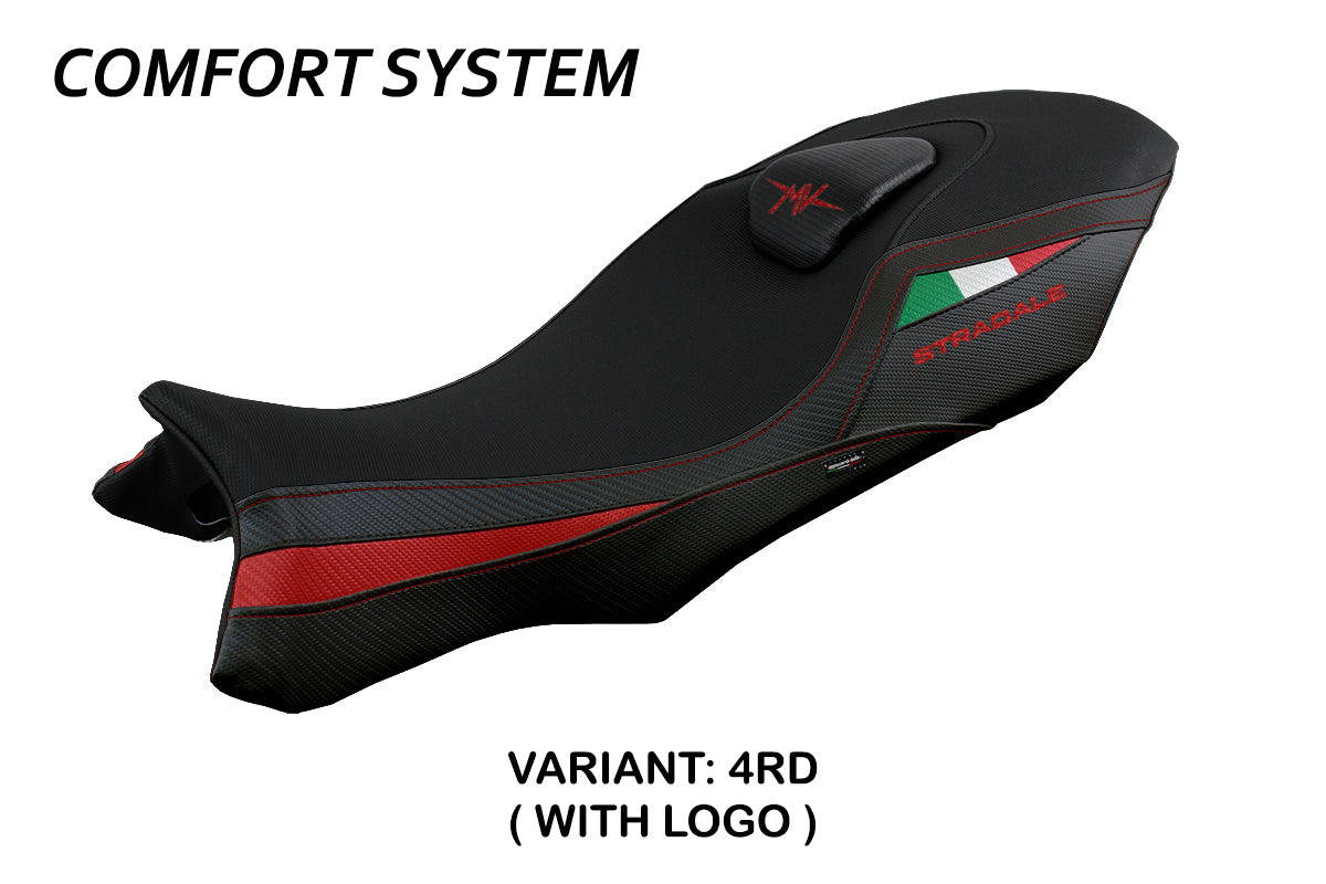 Funda de asiento MV Agusta Stradale 800 2015-2017 Tappezzeria Italia TPZ Comfort en rojo y negro