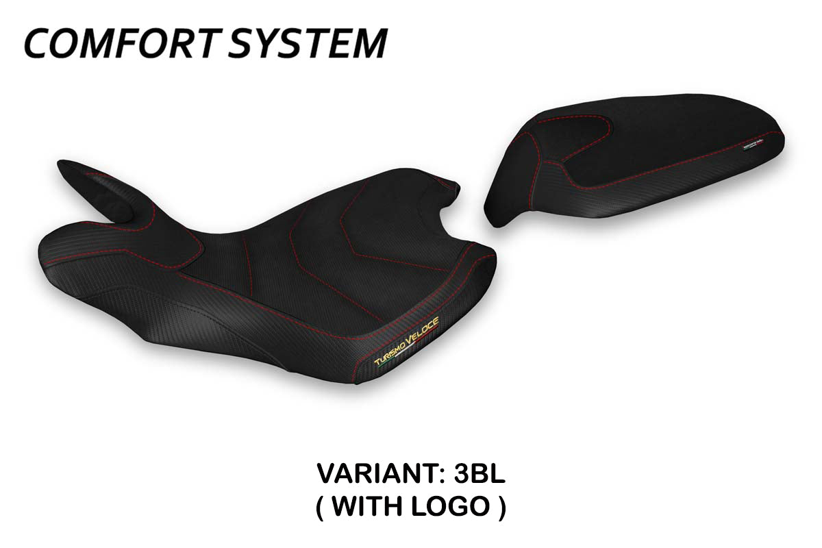 Funda para asiento MV Agusta Turismo Veloce 2021-2025 Tappezzeria Italia TPZ Comfort en negro