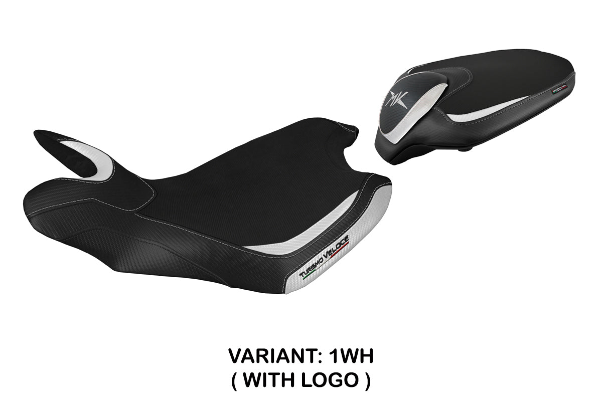 Funda para asiento MV Agusta Turismo Veloce 2014-2020 Tappezzeria Italia TPZ en blanco negro