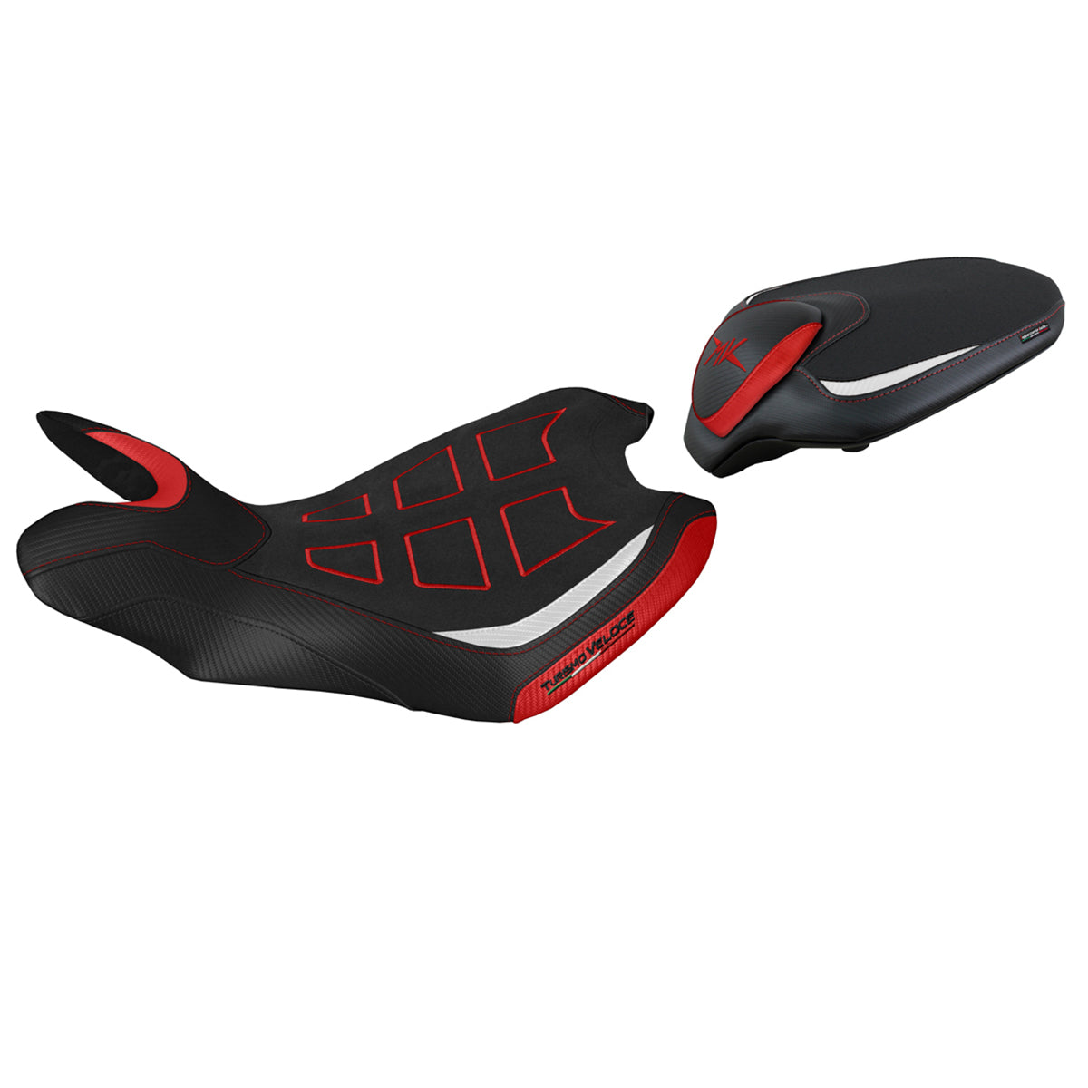 MV Agusta Turismo Veloce 2014-2020 Seat Cover Tappezzeria Italia TPZ Ultragrip in White and Red