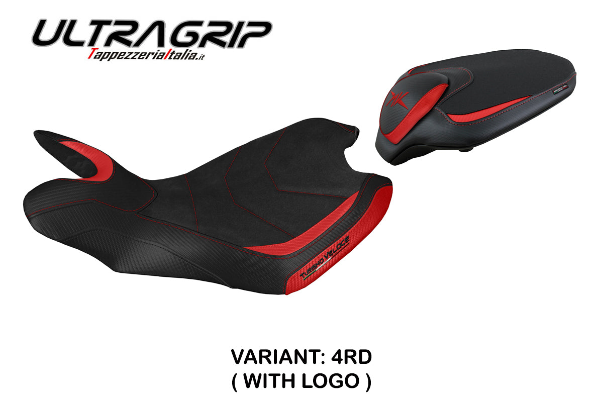 Funda de asiento MV Agusta Turismo Veloce 2014-2020 Tappezzeria Italia TPZ Ultragrip en Rojo