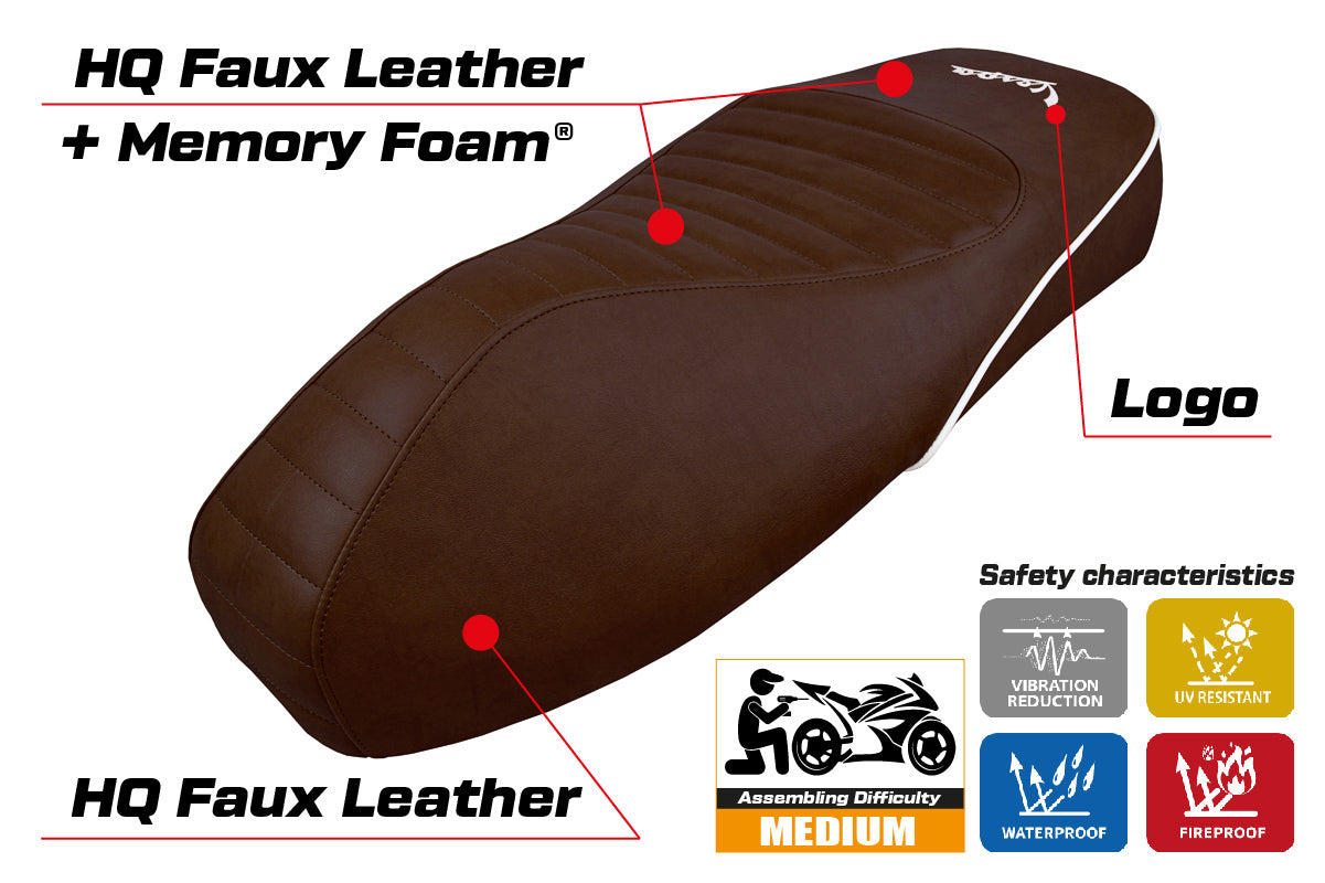 Vespa GTS 125 150 300 2009-2024 Seat Cover Tappezzeria Italia TPZ Comfort in Dark Brown