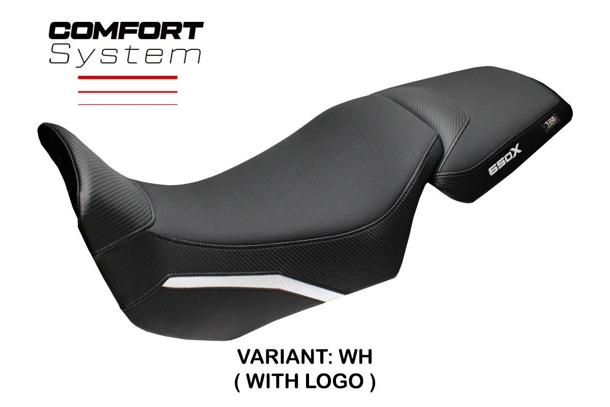 QJ Motor SVT 650 X 2024-2026 Seat Cover TPZ Italia Comfort White Black