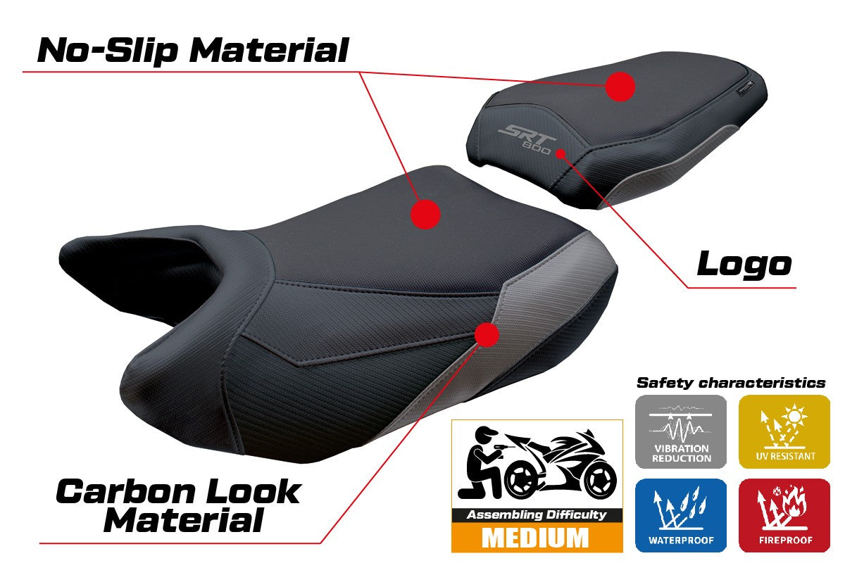 QJ Motor SRT 800 X / S / SX 2023-2025 Seat Cover Tappezzeria Italia TPZ Grey Black