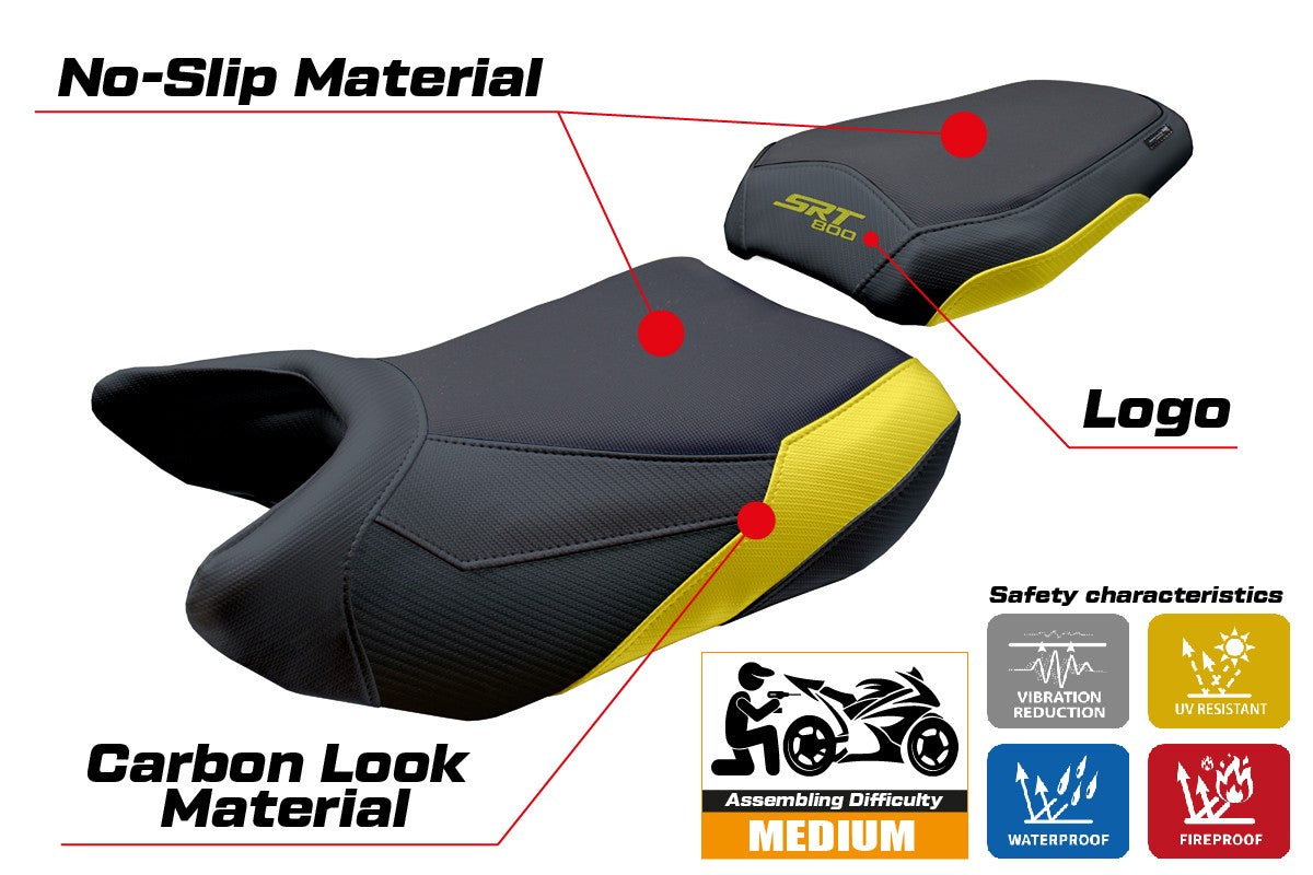 QJ Motor SRT 800 X / S / SX 2023-2025 Seat Cover Tappezzeria Italia TPZ Yellow Black