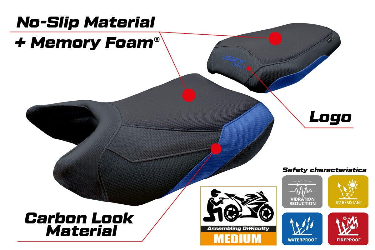 QJ Motor SRT 800 X / S / SX 2023-2025 Seat Cover Tappezzeria Italia TPZ Comfort Blue Black