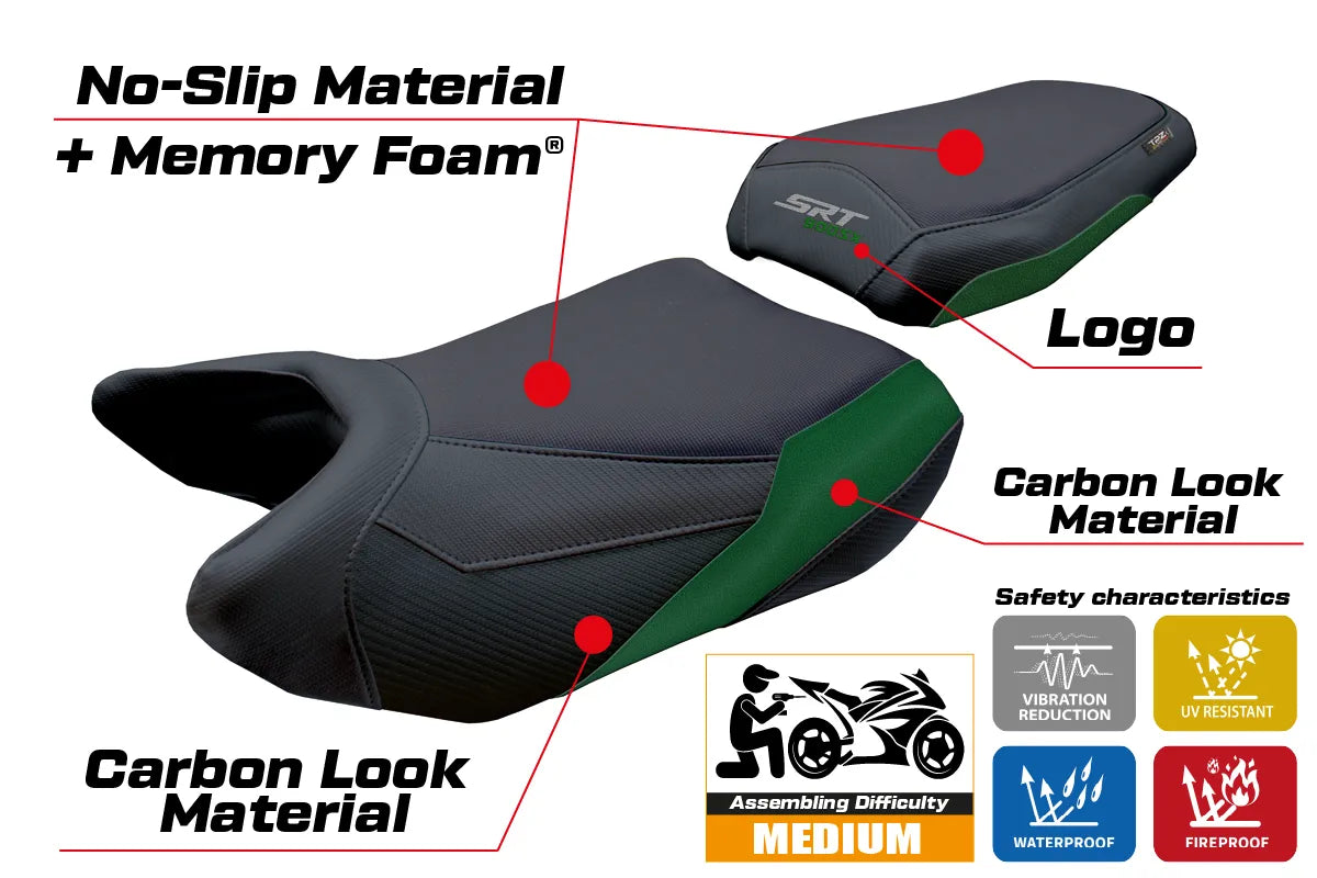 QJ Motor SRT 900 SX 2025-2026 Seat Cover TPZ Italia Comfort Military Green Black