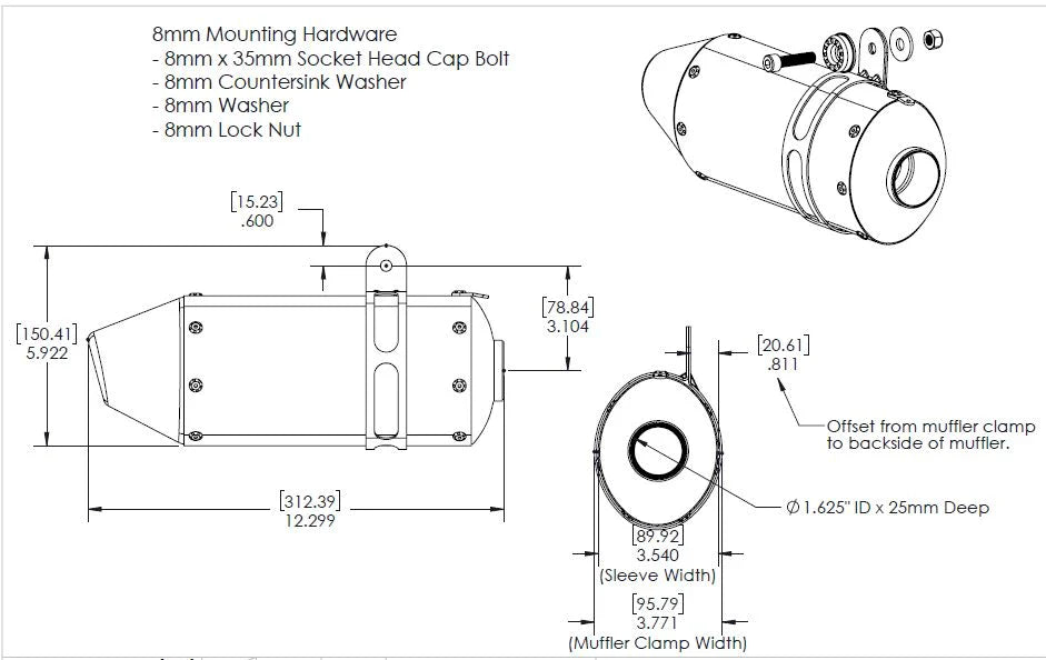 Yoshimura Builder Series Rs-3 Cf Mini Bike Muffler Kit 95sxx228200
