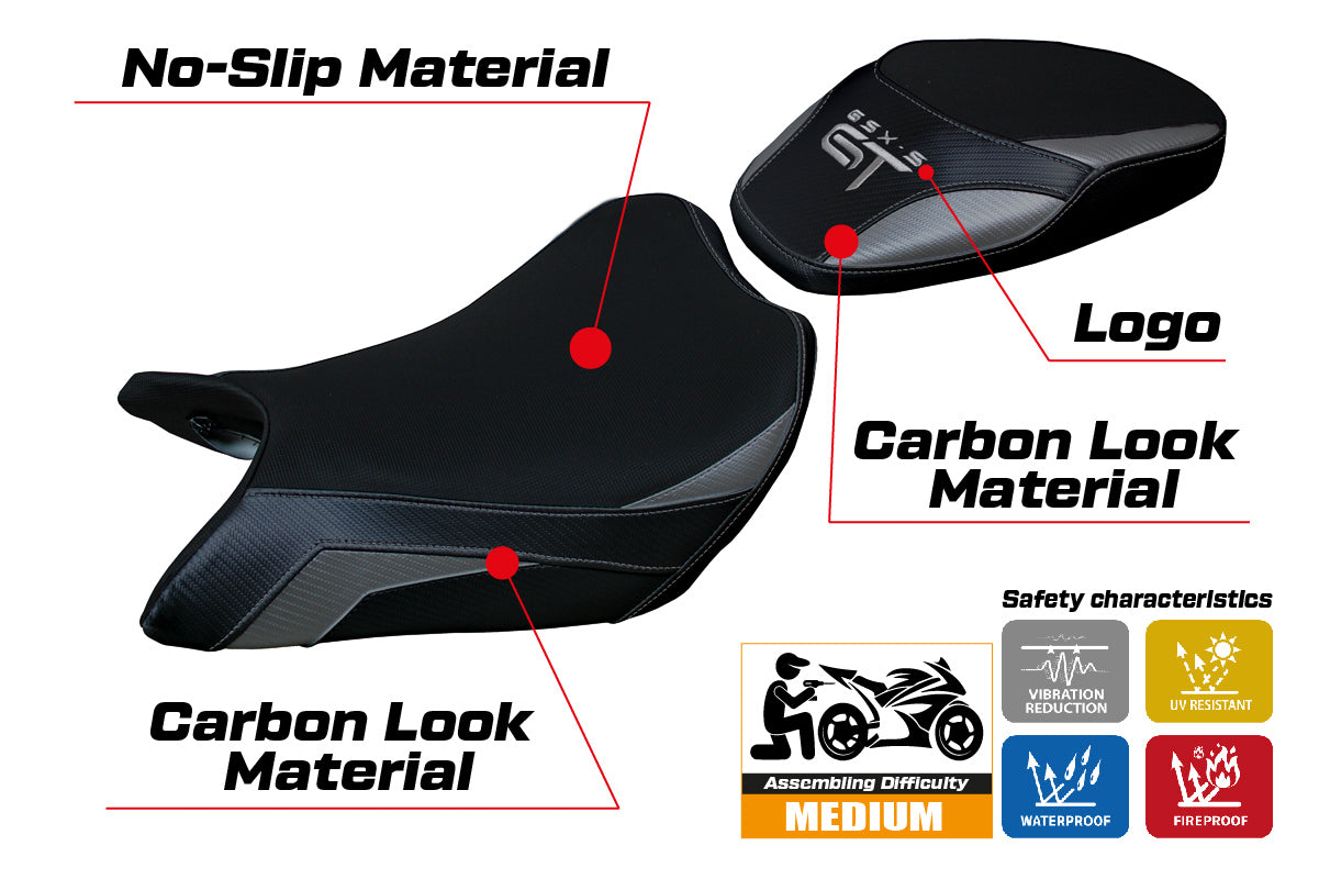 Suzuki GSXS 1000 GT 2021-2025 Seat Cover Tappezzeria Italia TPZ in Grey and Black