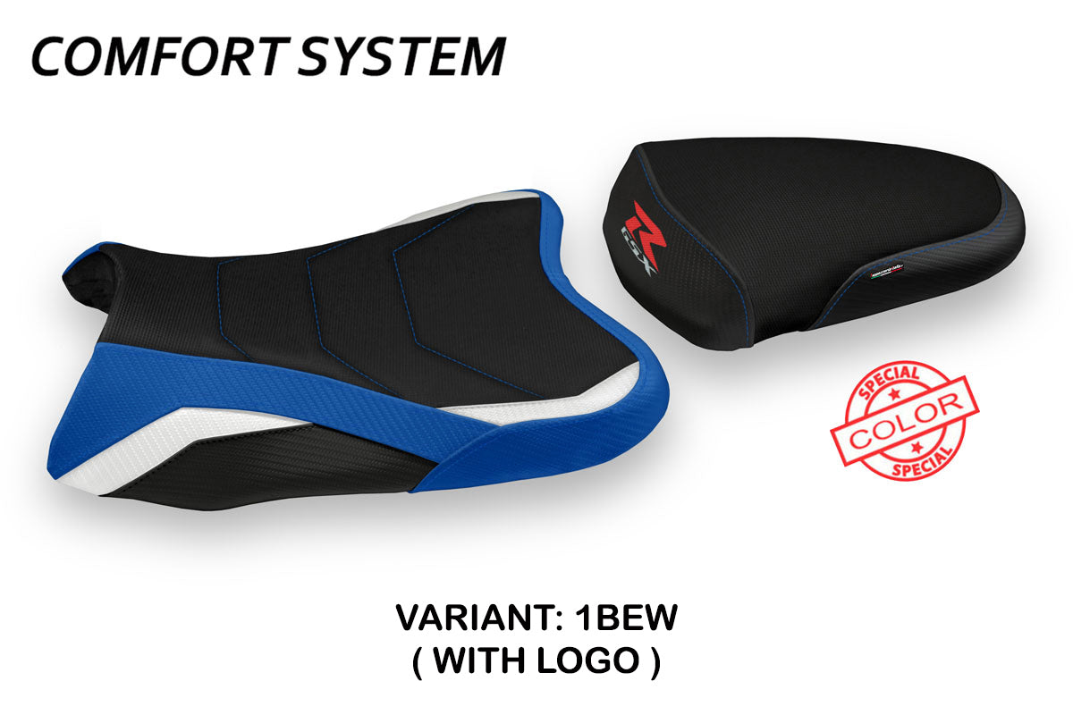 Suzuki GSXR 600 750 2006-2007 Seat Cover Tappezzeria Italia TPZ Comfort in Blue, White and Black