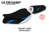 Suzuki GSXR 1000 2017-2024 Seat Cover Tappezzeria Italia TPZ Ultragrip in Blue and White