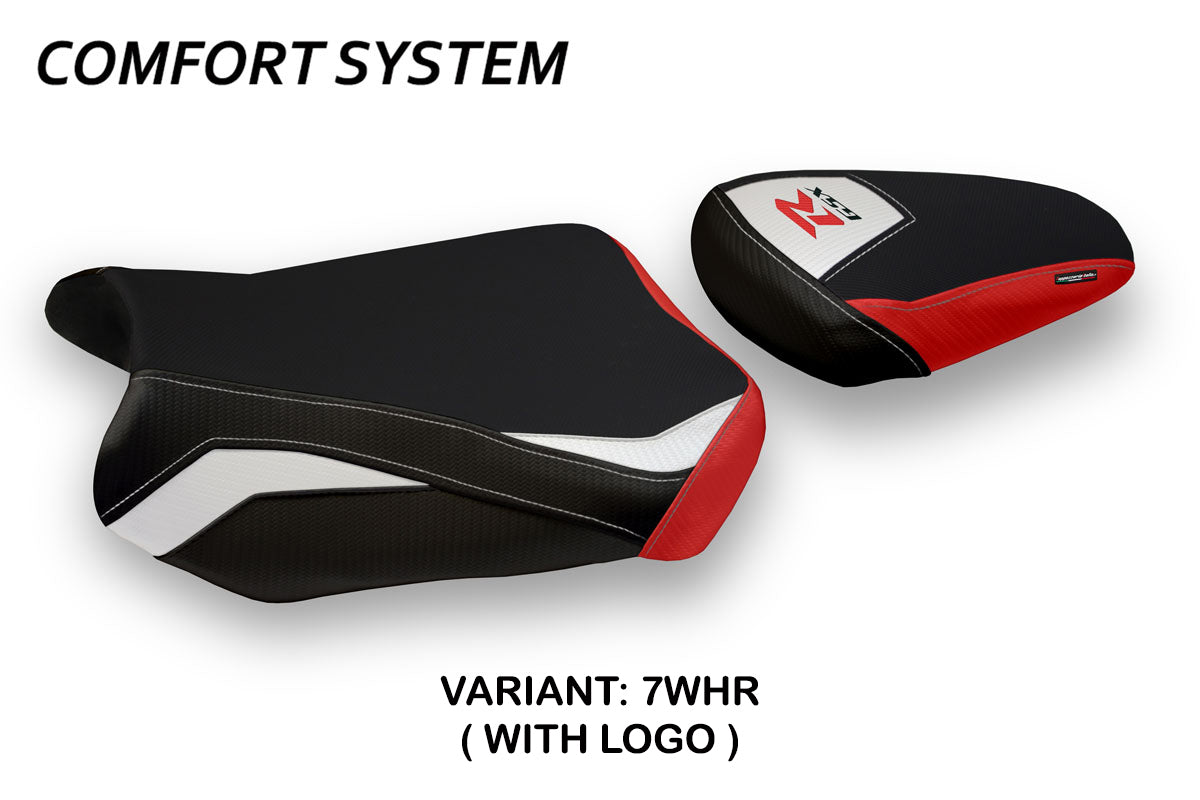 Suzuki GSXR 600 750 2011-2024 Seat Cover Tappezzeria Italia TPZ Comfort in White and Red