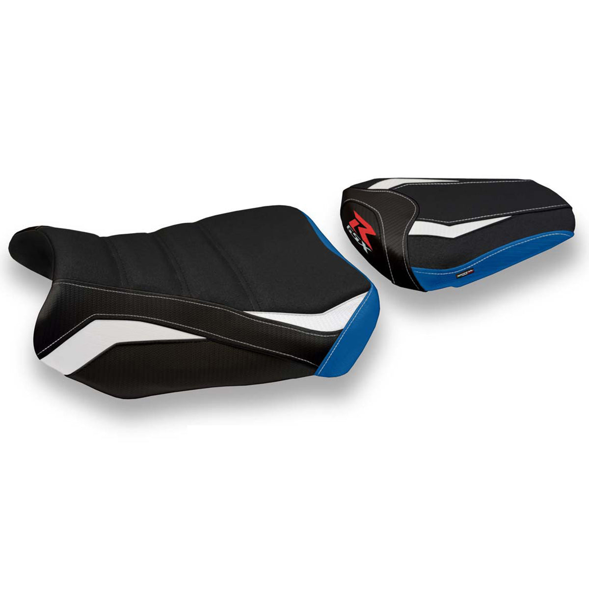 Suzuki GSXR 600 750 2011-2024 Seat Cover Tappezzeria Italia TPZ Ultragrip in White and Blue