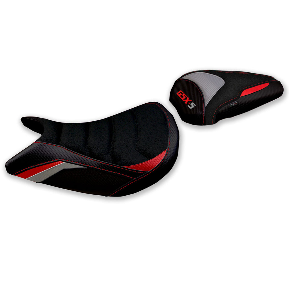 Suzuki GSXS 1000 2021-2025 Seat Cover Tappezzeria Italia TPZ Ultragrip in Red and Grey