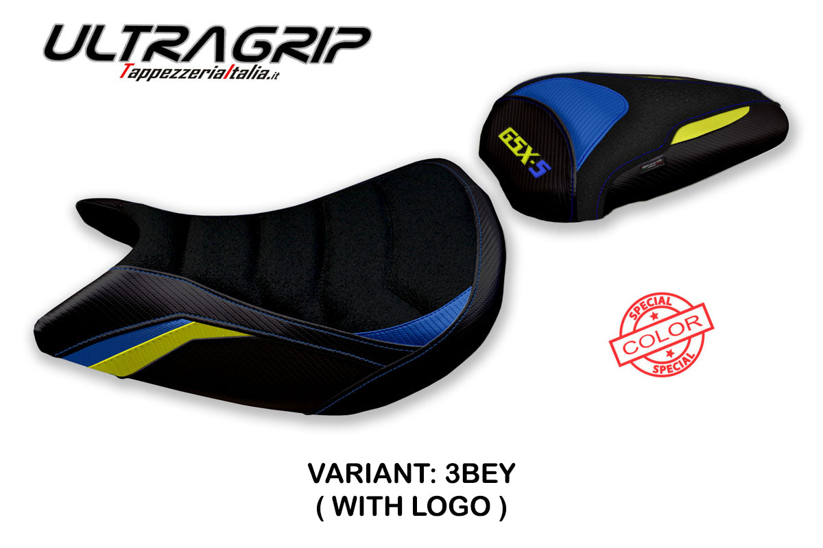 Suzuki GSXS 1000 2021-2025 Seat Cover Tappezzeria Italia TPZ Ultragrip in Blue and Yellow