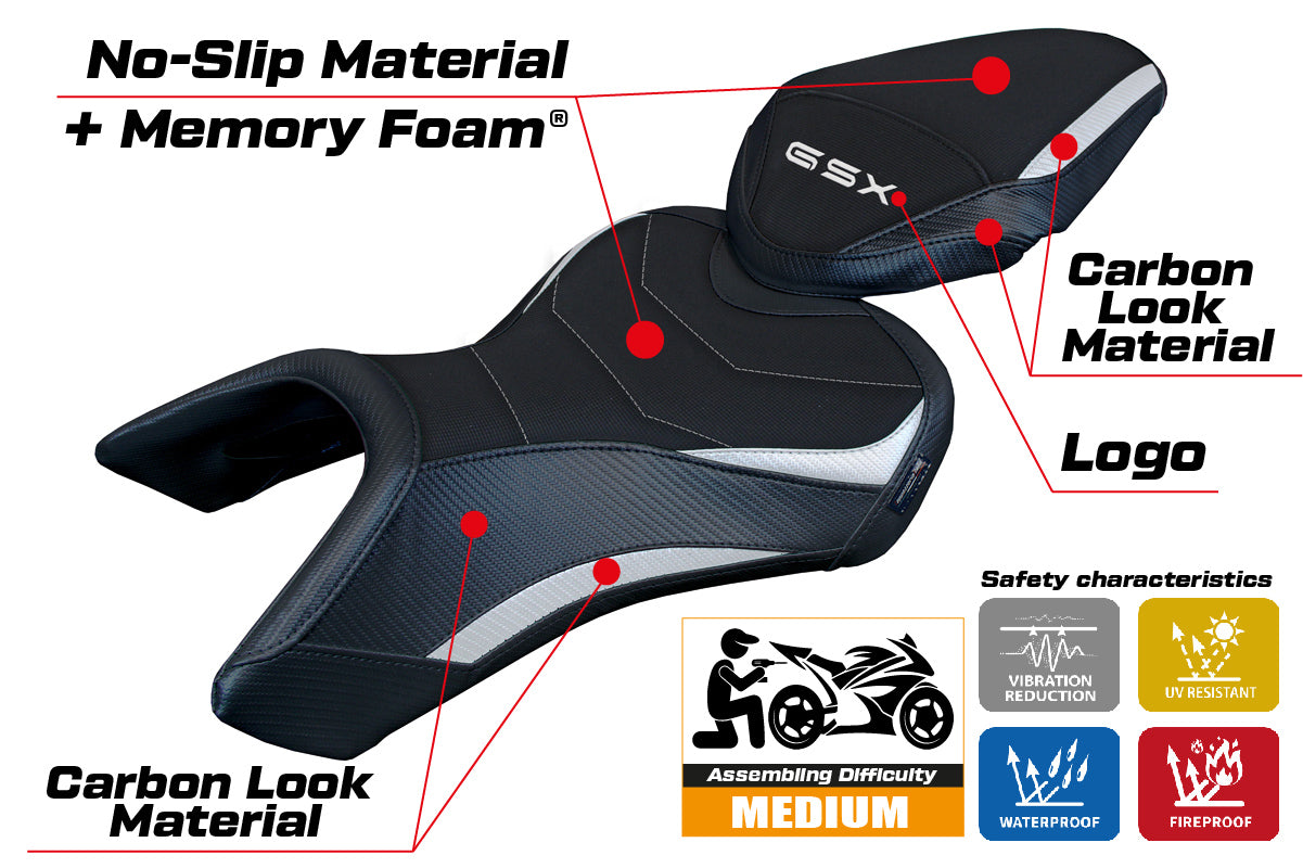 Suzuki GSX 8S-8R 2023-2025 Seat Cover Tappezzeria Italia TPZ Comfort in White and Black