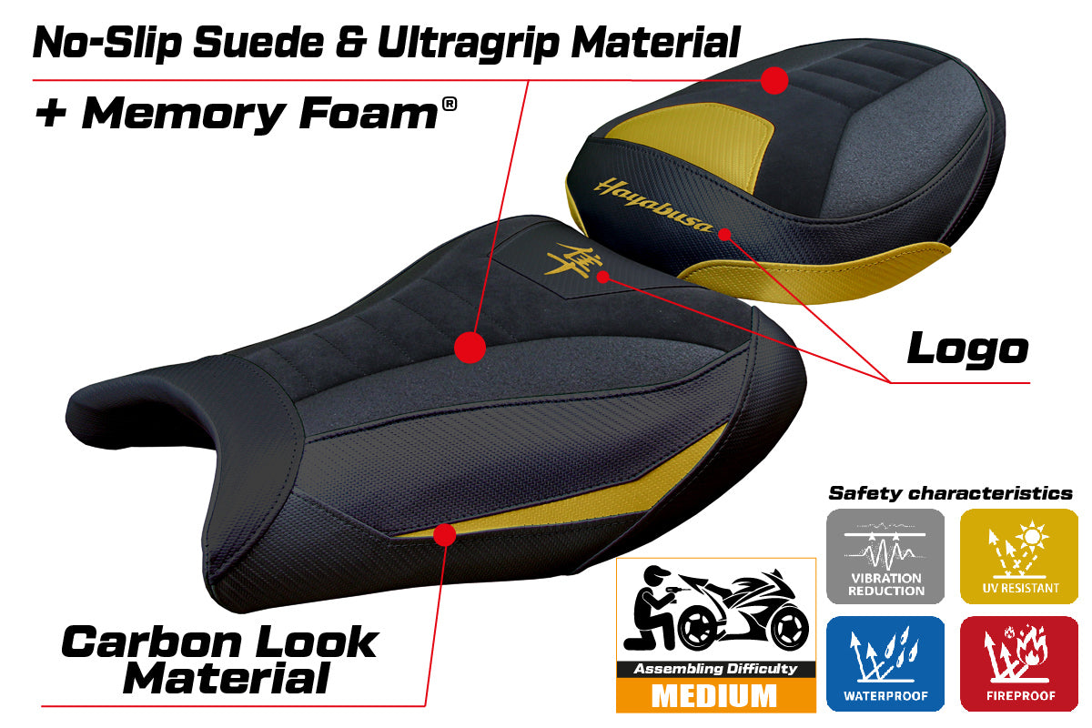 Suzuki GSX 1300 R Hayabusa 2021-2025 Seat Cover Tappezzeria Comfort Grip Gold