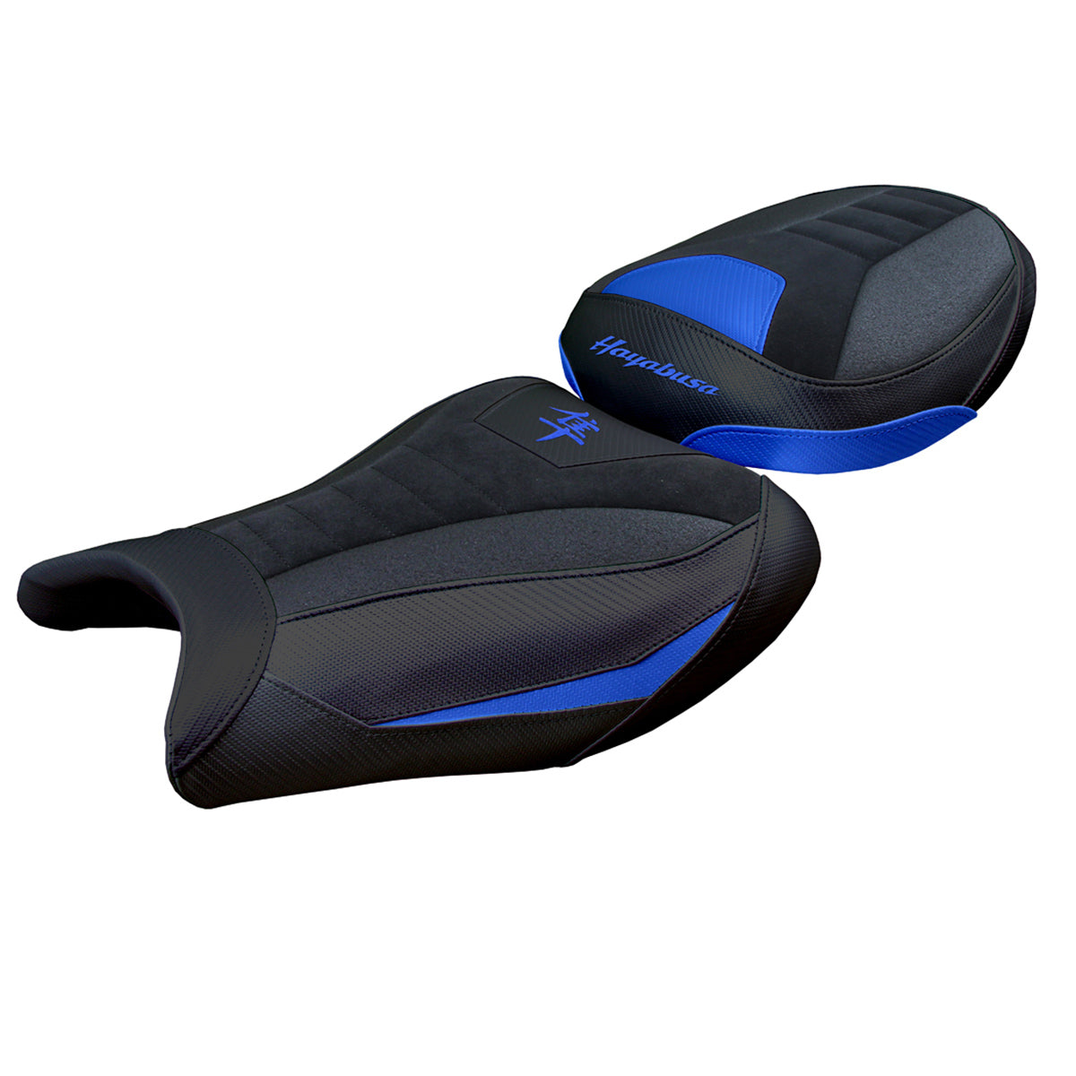 Funda de asiento Suzuki GSX R 1300 Hayabusa 2008-2020 Tappezzeria Italia TPZ Ultragrip en ante azul