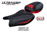 Funda de asiento Suzuki GSX R 1300 Hayabusa 2008-2020 Tappezzeria Italia TPZ Ultragrip en ante rojo
