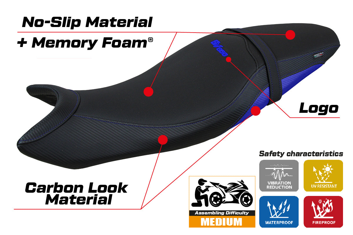 Suzuki SV650 2016-2025 Seat Cover Tappezzeria Italia TPZ Comfort in Blue