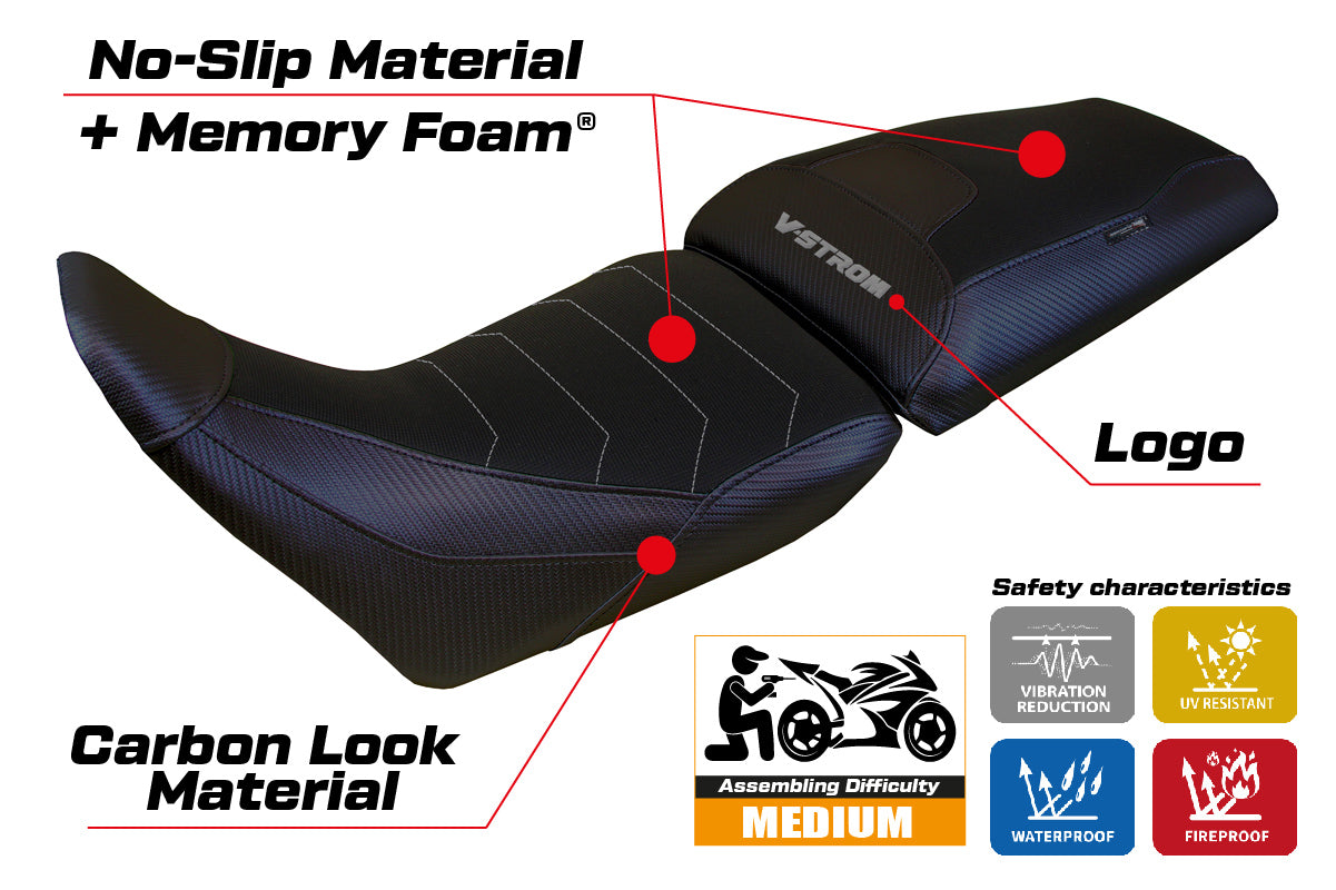 Suzuki V-Strom 1050 2020-2025 Seat Cover Tappezzeria Italia TPZ Comfort in Black