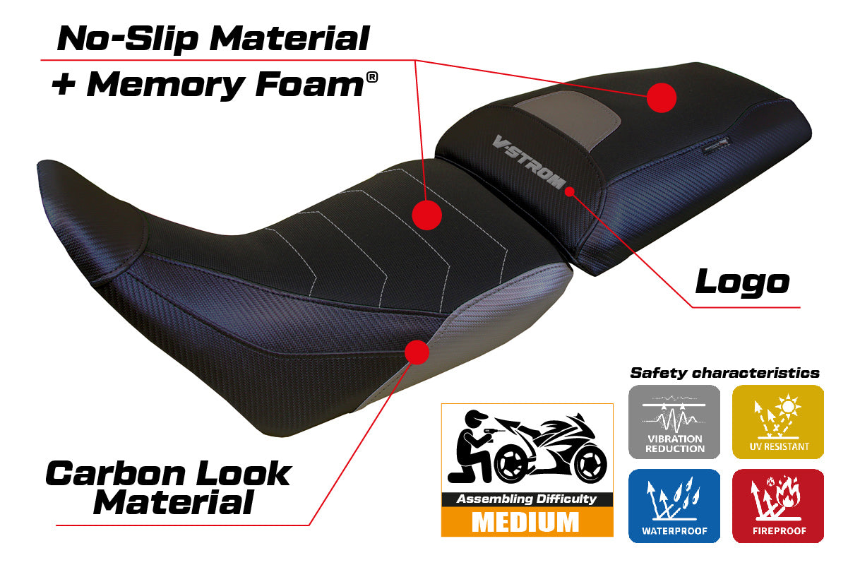 Suzuki V-Strom 1050 2020-2025 Seat Cover Tappezzeria Italia TPZ Comfort in Grey