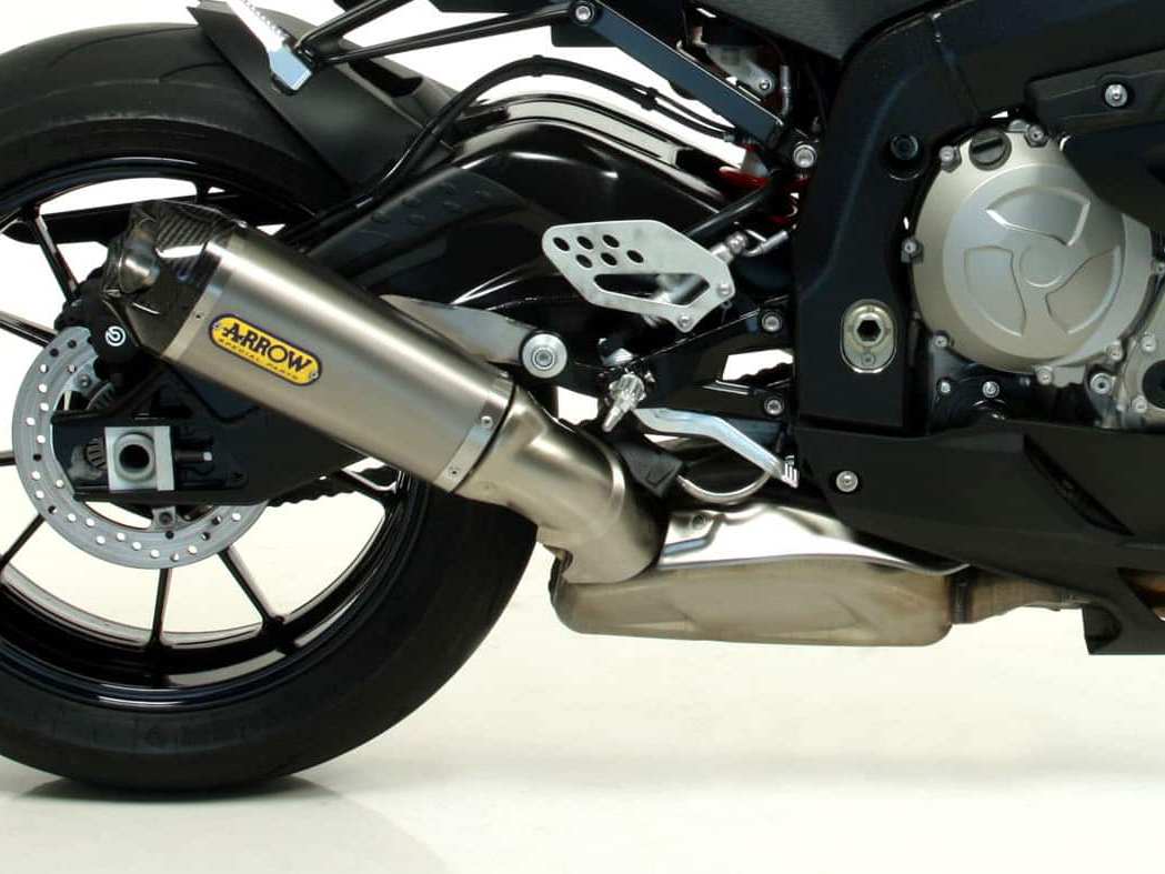 Silenciador Arrow BMW S1000RR 09-14 de titanio homologado con tapa de carbono para colectores de serie (paquete de 7)