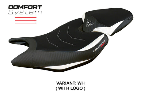 Triumph Daytona 660 2024 Seat Cover Tappezzeria Comfort White Black