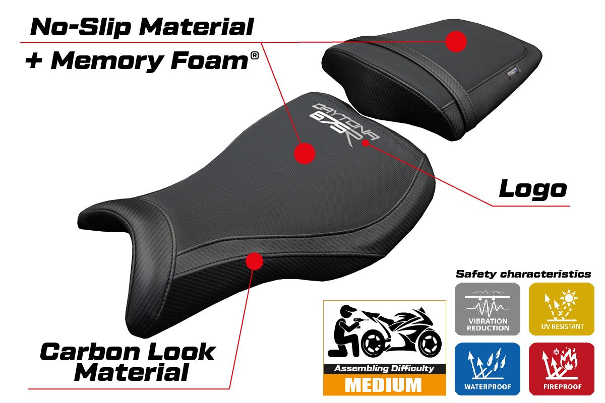 Triumph Daytona 675R 2006-2010 2011 2012 Seat Cover Tappezzeria Italia TPZ Comfort Black