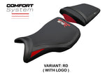 Funda de asiento Tappezzeria Italia TPZ Comfort Rojo Negro para Triumph Daytona 675R 2006-2011 2012
