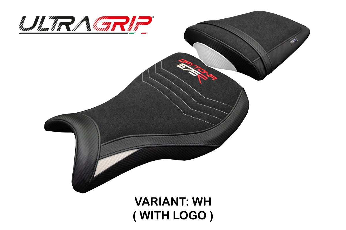 Triumph Daytona 675R 2006-2011 2012 Seat Cover Tappezzeria Italia TPZ Ultragrip White Black