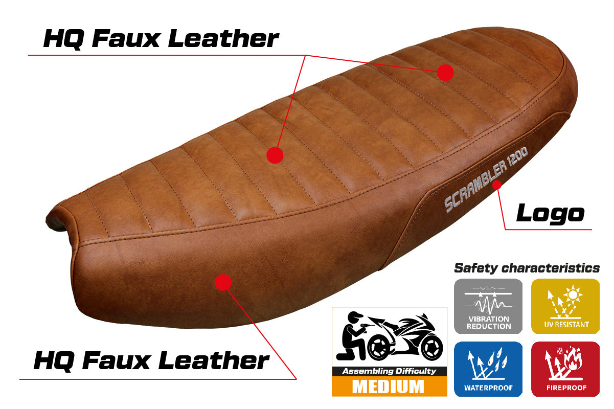 Triumph Scrambler 1200 2019-2025 Seat Cover Tappezzeria Italia TPZ in Brown