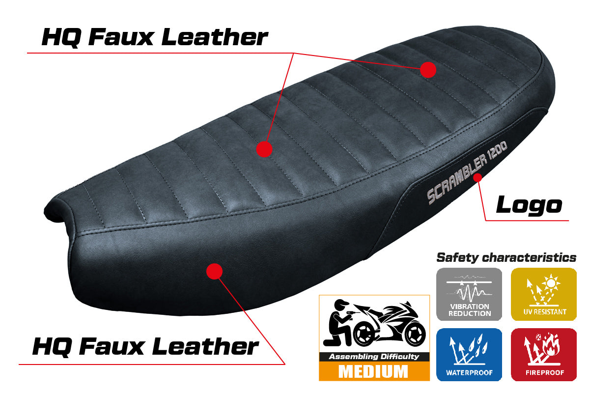 Triumph Scrambler 1200 2019-2025 Seat Cover Tappezzeria Italia TPZ in Black
