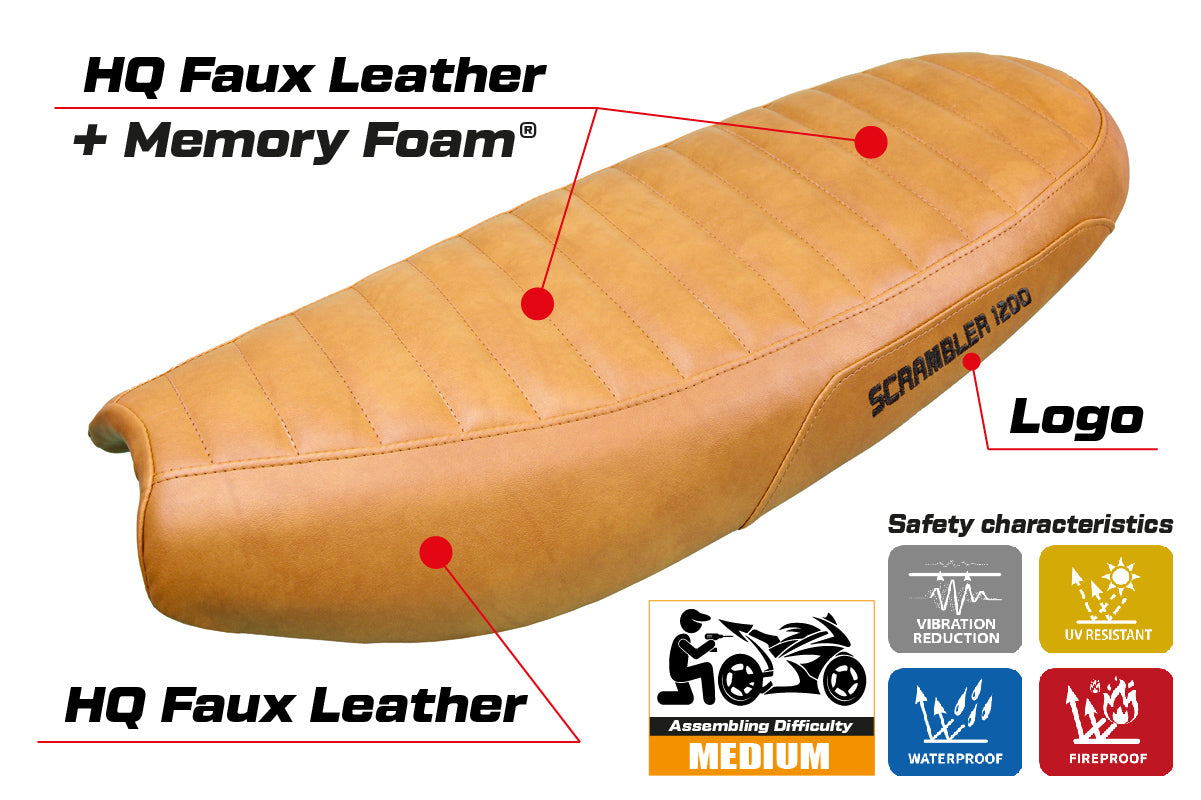 Triumph Scrambler 1200 2019-2025 Seat Cover Tappezzeria Italia TPZ  Comfort in Camel