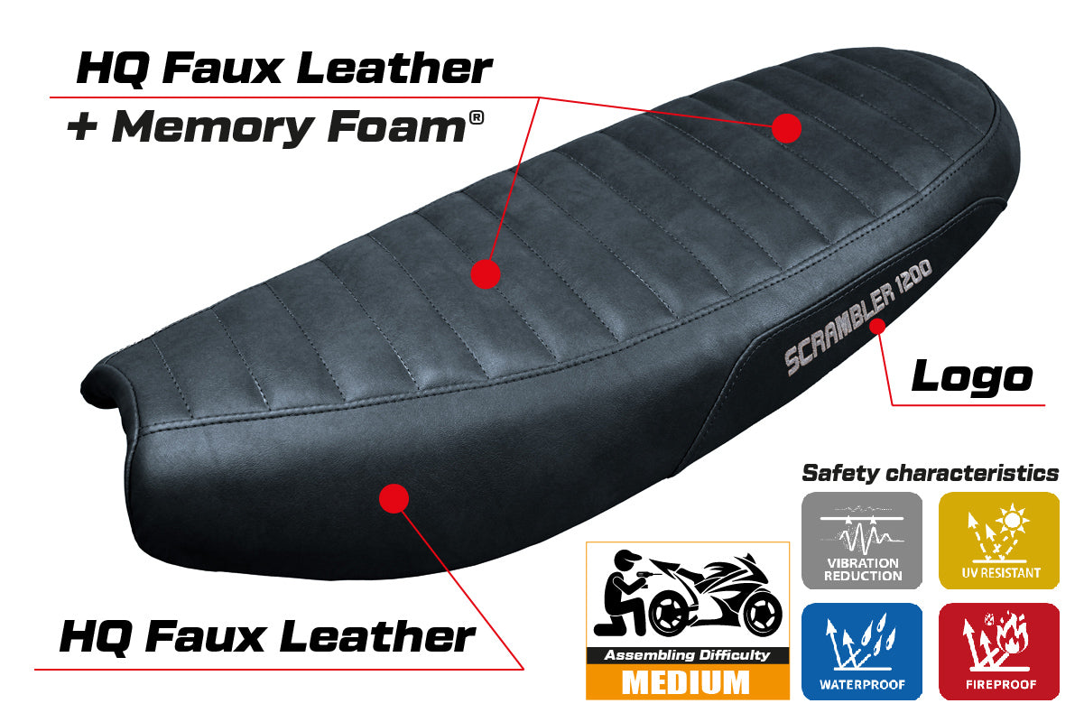Triumph Scrambler 1200 2019-2025 Seat Cover Tappezzeria Italia TPZ Comfort in Black