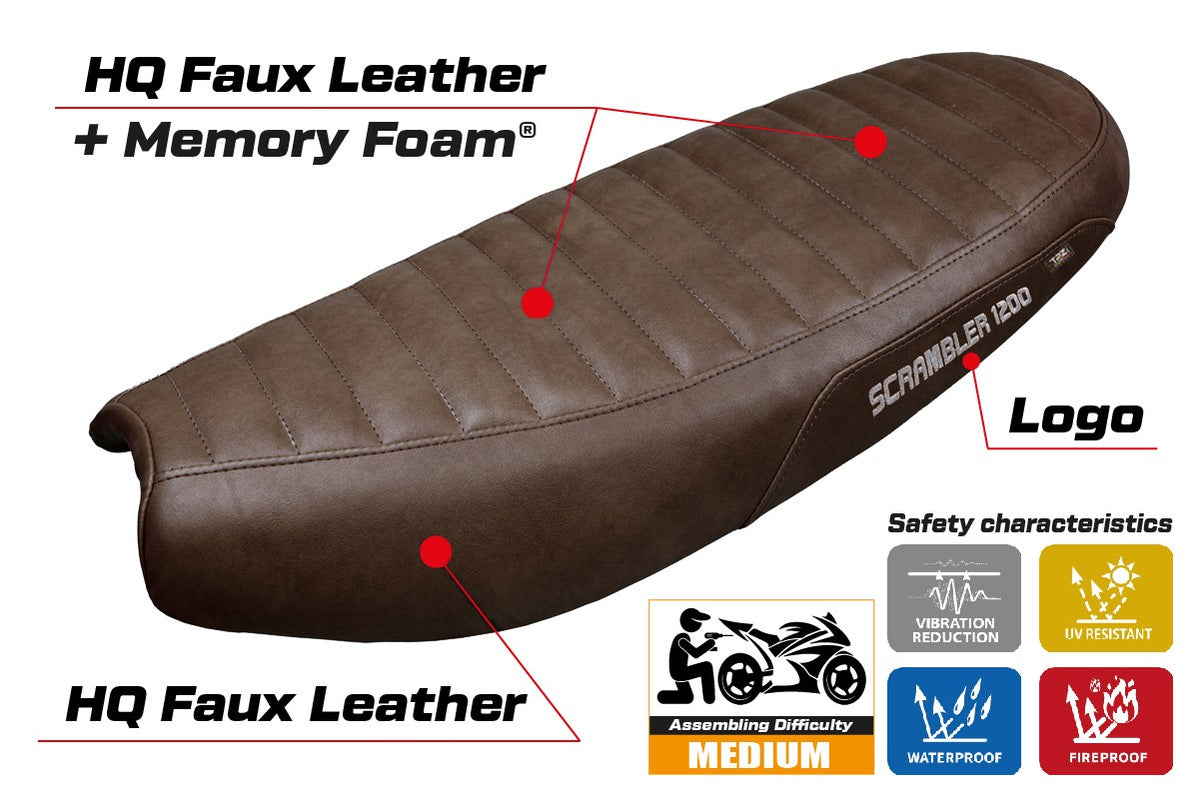 Triumph Scrambler 1200 2019-2026  Seat Cover TPZ Italia Comfort Dark Brown SE