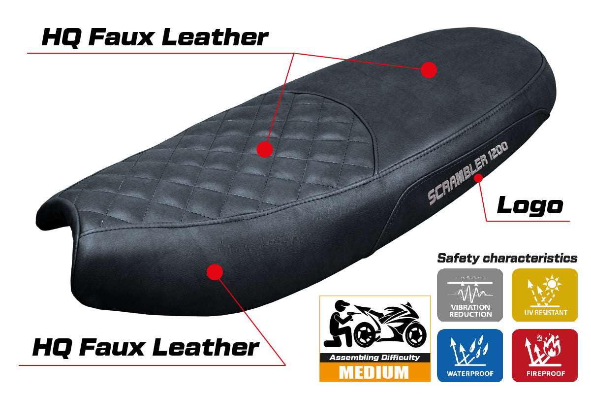 Triumph Scrambler 1200 2019-2025 Seat Cover Tappezzeria Italia TPZ in Black SE