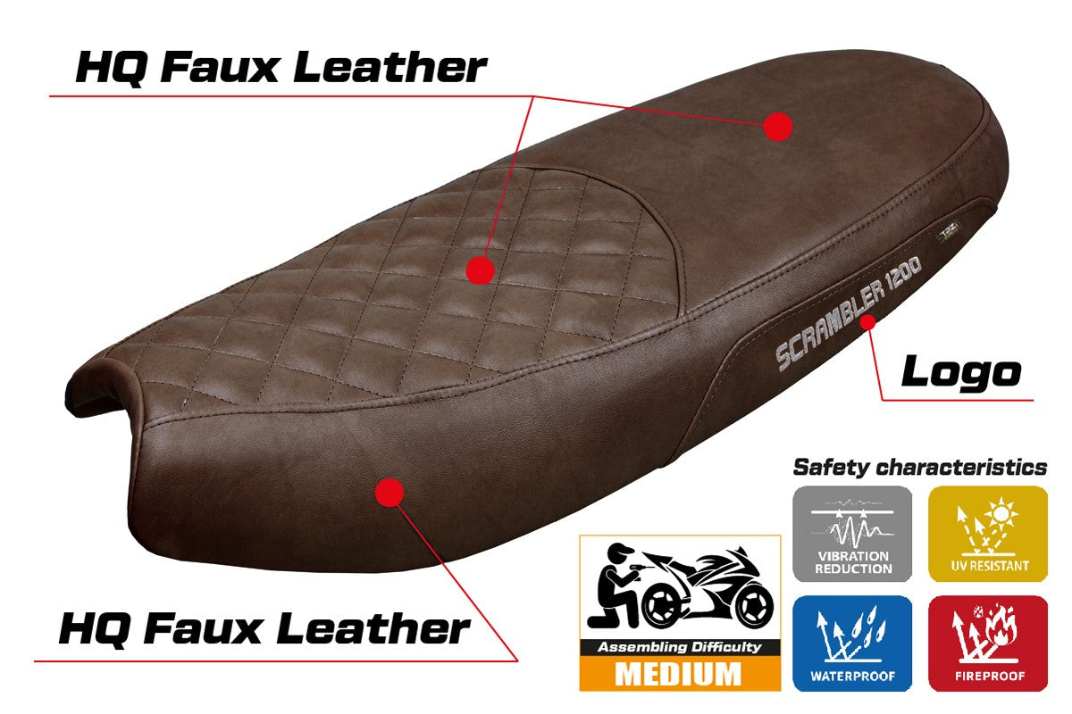 Triumph Scrambler 1200 2019-2026  Seat Cover TPZ Italia Dark Brown