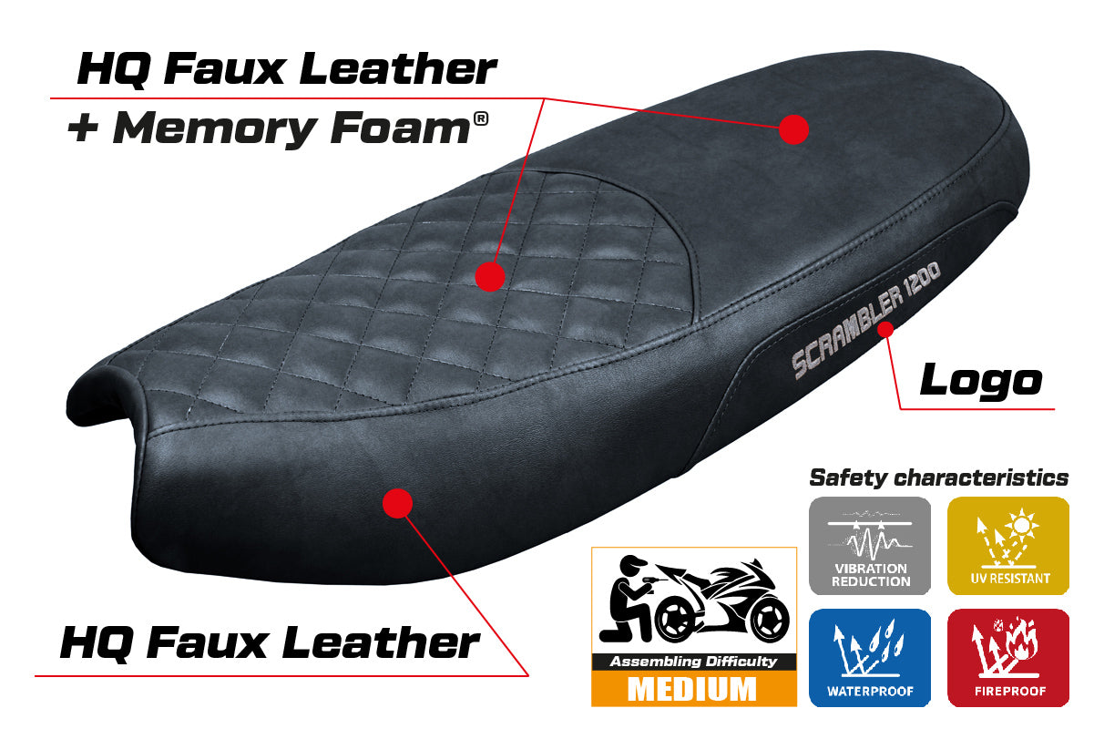 Triumph Scrambler 1200 2019-2025 Seat Cover Tappezzeria Italia TPZ  Comfort in Black SE