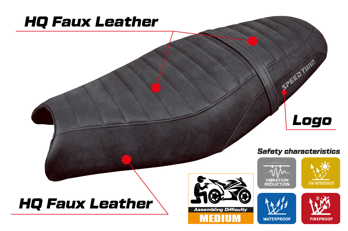 Triumph Speed Twin 900 2019-2025 Seat Cover Tappezzeria Italia TPZ in Black