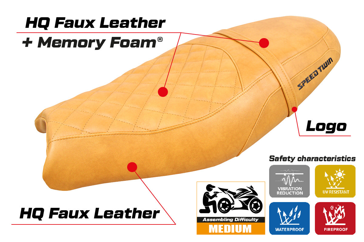 Triumph Speed Twin 900 2019-2025 Seat Cover Tappezzeria Italia TPZ Comfort in Camel SE