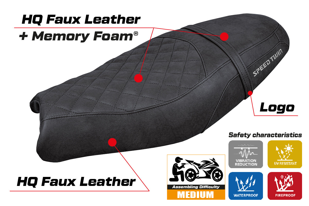Triumph Speed Twin 900 2019-2025 Seat Cover Tappezzeria Italia TPZ Comfort Black SE
