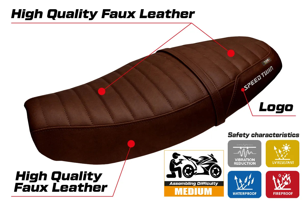 Triumph Speed Twin 1200 2019-2026 Seat Cover TPZ Italia Dark Brown SE
