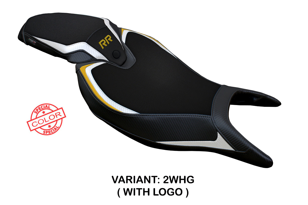 Triumph Speed Triple 1200 RR 2022-2025 Seat Cover Tappezzeria Italia TPZ in White Gold and Black