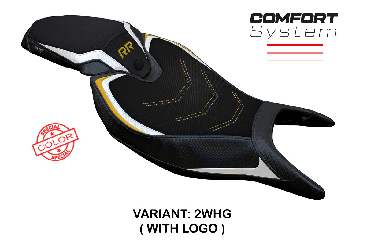 Triumph Speed Triple 1200 RR 2022-2025 Seat Cover Tappezzeria Italia TPZ Comfort in White Gold