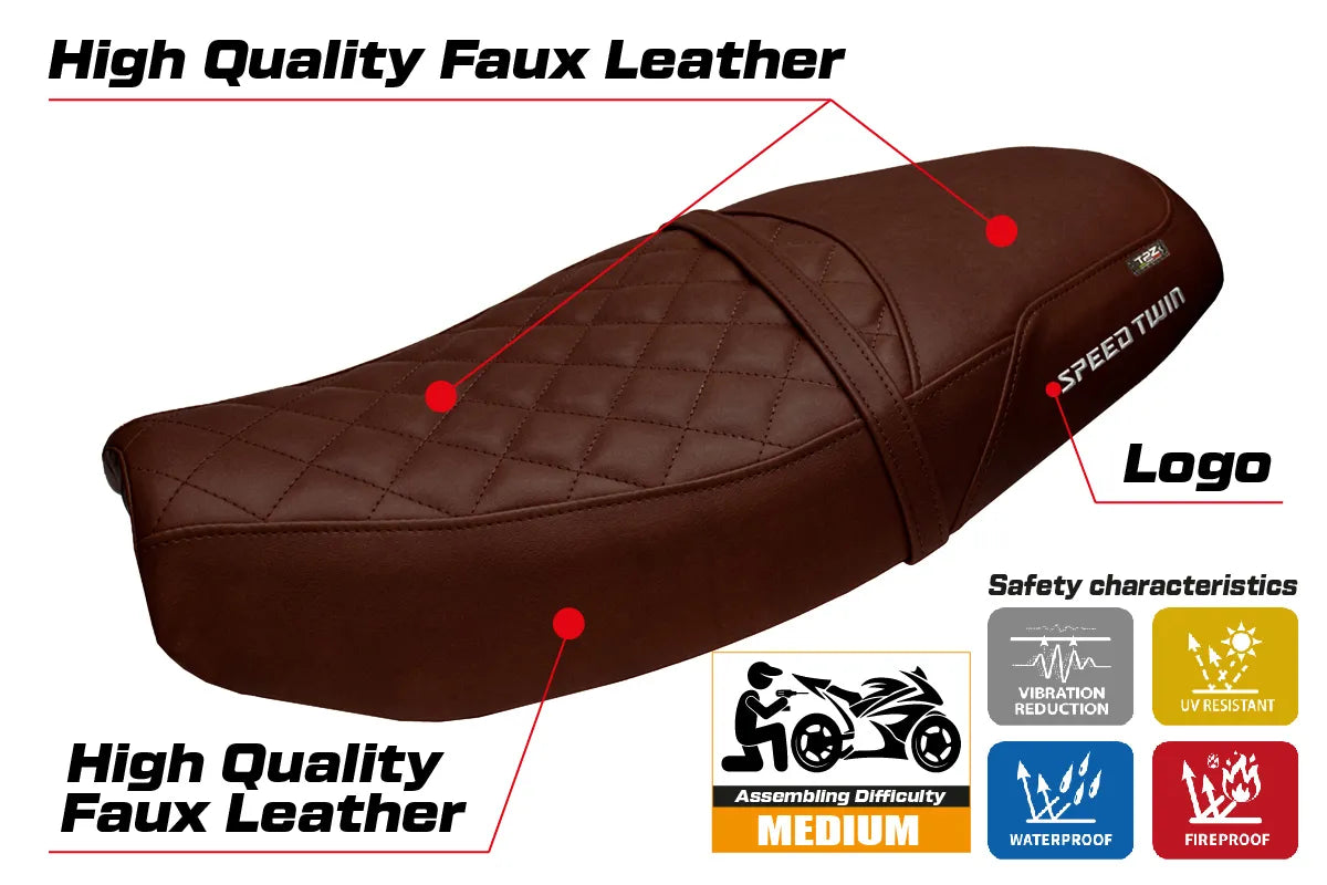 Triumph Speed Twin 1200 2019-2026 Seat Cover TPZ Italia Dark Brown