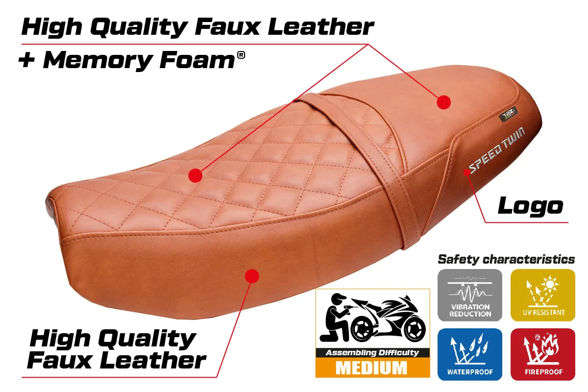Triumph Speed Twin 1200 2019-2026 Seat Cover TPZ Italia Comfort Brick