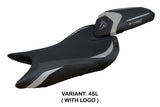Funda de asiento Tappezzeria Italia TPZ para Triumph Street Triple 765 2023-2025 en plata y negro